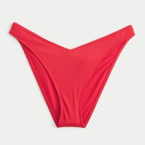 Hollister NWT Red ribbed bikini bottoms